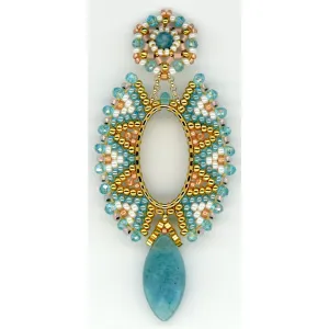 MIGUEL ASES  BLUE QUARTZ OVAL HOOP WITH MARQUIS TEAROP