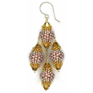 MIGUEL ASES  Dusty Rose & Cherry Mix Swing Drop Earrings - 2.5"
