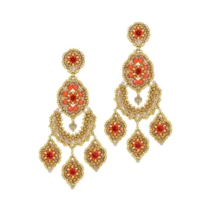 MIGUEL ASES GOLDEN SUNRISE CHANDELIER EARRINGS