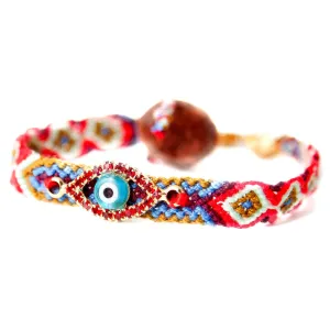 Multicolour Diamante Evil Eye Lucky Charm Friendship Bracelet