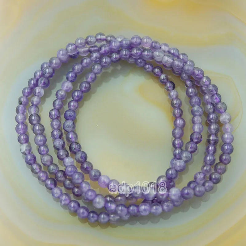 Natural Amethyst Gemstone Beads Stretch Bracelet Healing Reiki