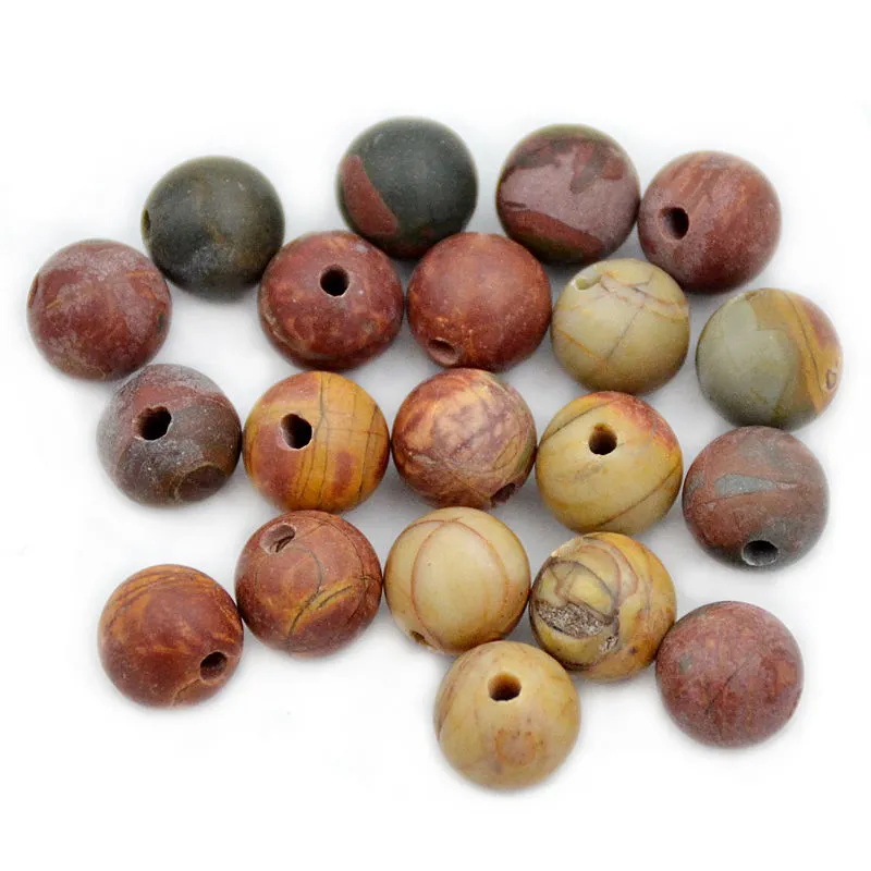 Natural Gemstone 10mm Round Loose Beads Big Hole 2mm Sized 30pcs