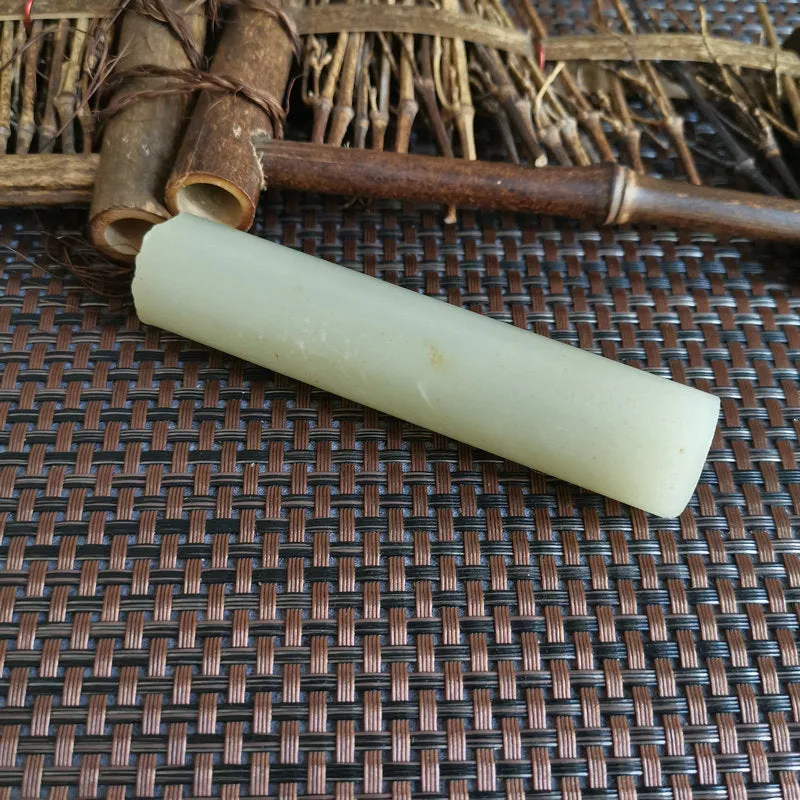 Natural Kunlun Jade Rough Nephrite Raw (102g,9.8X2.1cm)