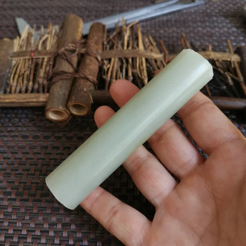 Natural Kunlun Jade Rough Nephrite Raw (102g,9.8X2.1cm)