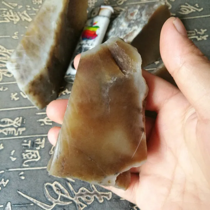 Natural Kunlun Jade Rough Nephrite Raw 4 Pieces