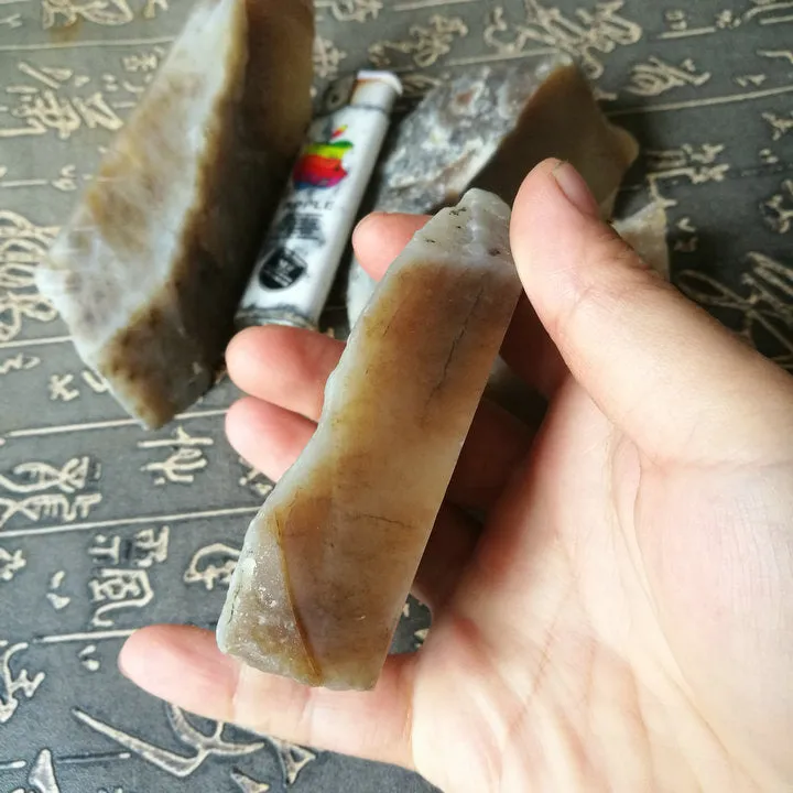 Natural Kunlun Jade Rough Nephrite Raw 4 Pieces