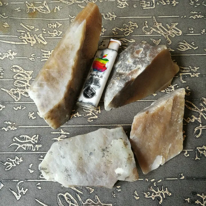 Natural Kunlun Jade Rough Nephrite Raw 4 Pieces