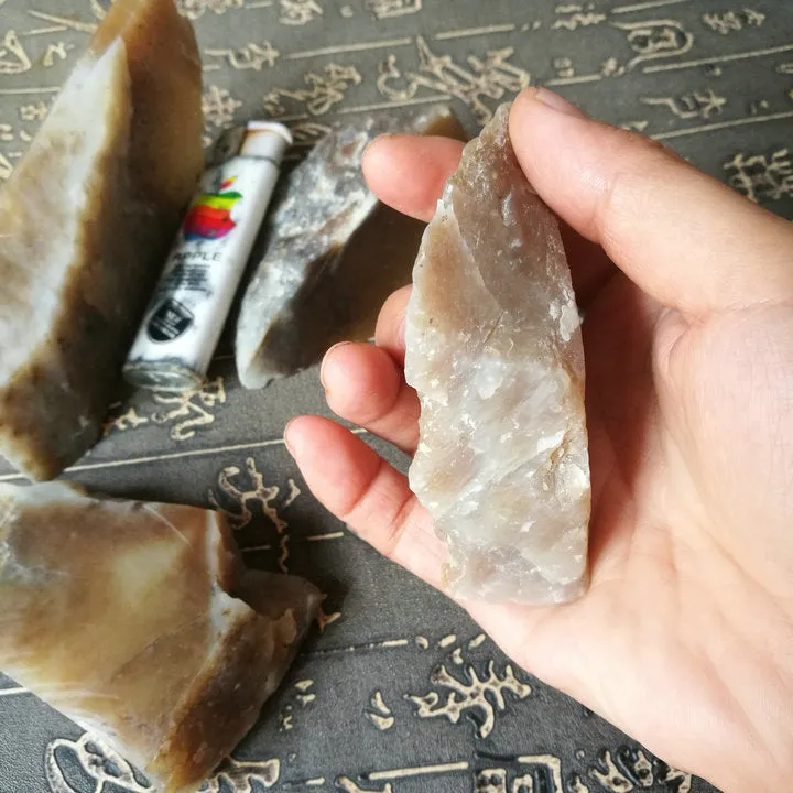 Natural Kunlun Jade Rough Nephrite Raw 4 Pieces