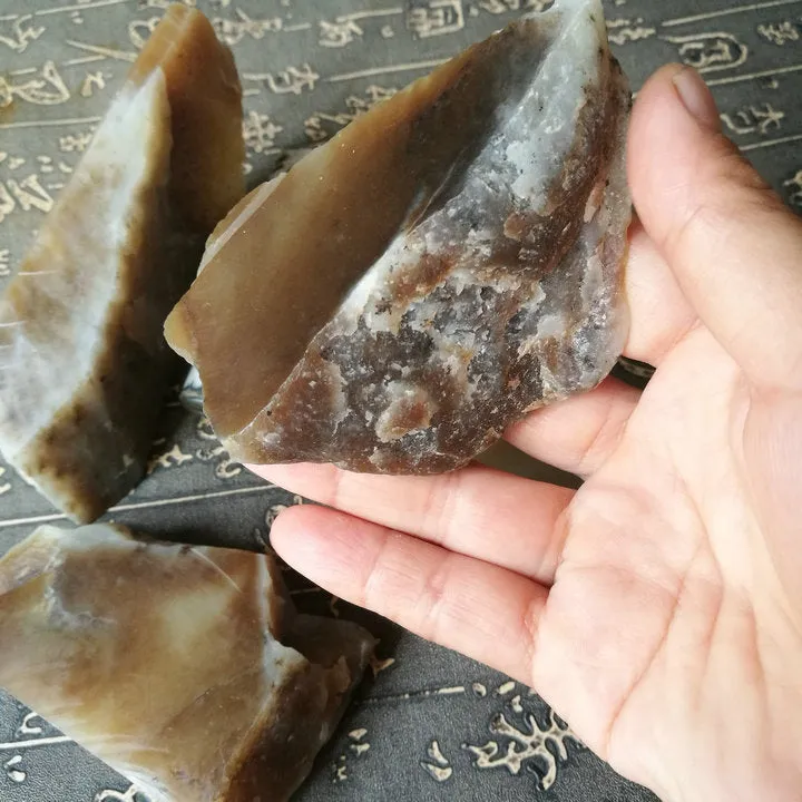 Natural Kunlun Jade Rough Nephrite Raw 4 Pieces