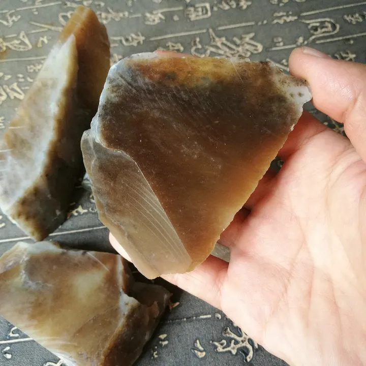 Natural Kunlun Jade Rough Nephrite Raw 4 Pieces