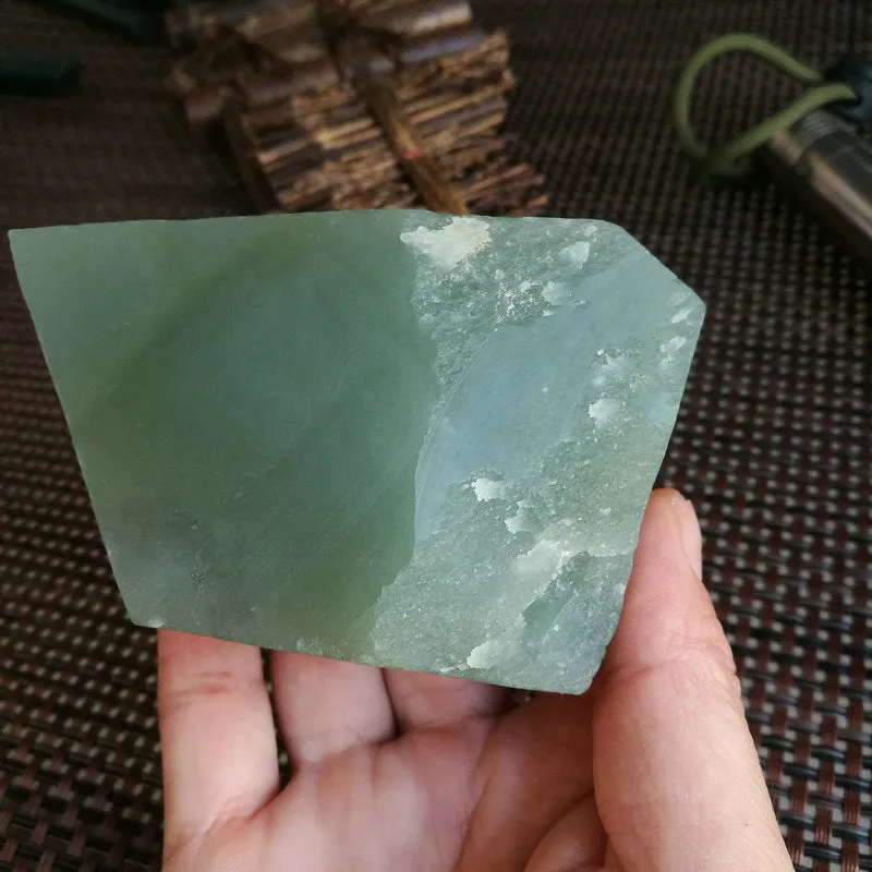 Natural Kunlun Jade Rough Nephrite Raw (411g,8X4.5X3.5cm)