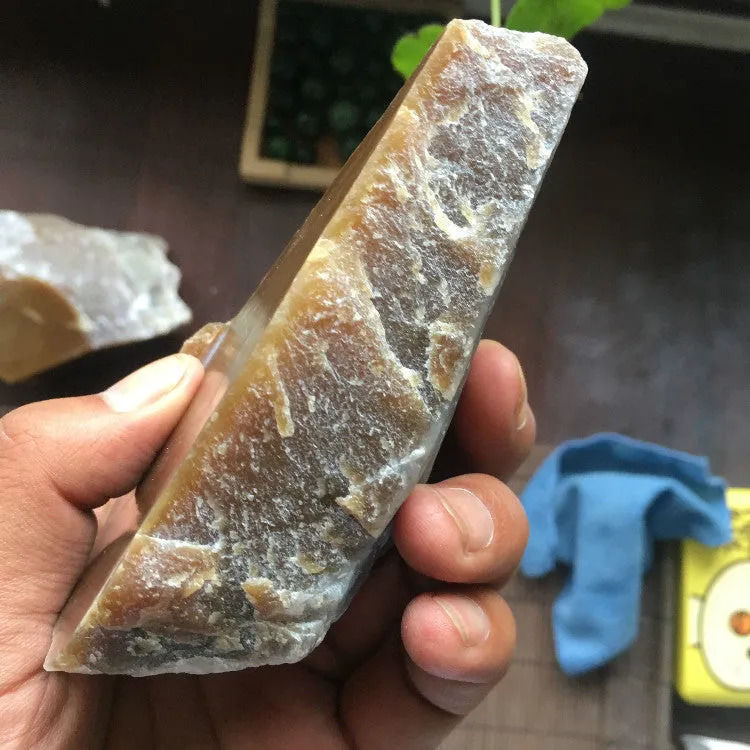 Natural Kunlun Jade Rough Nephrite Raw (500g, 11X6X3.5cm)