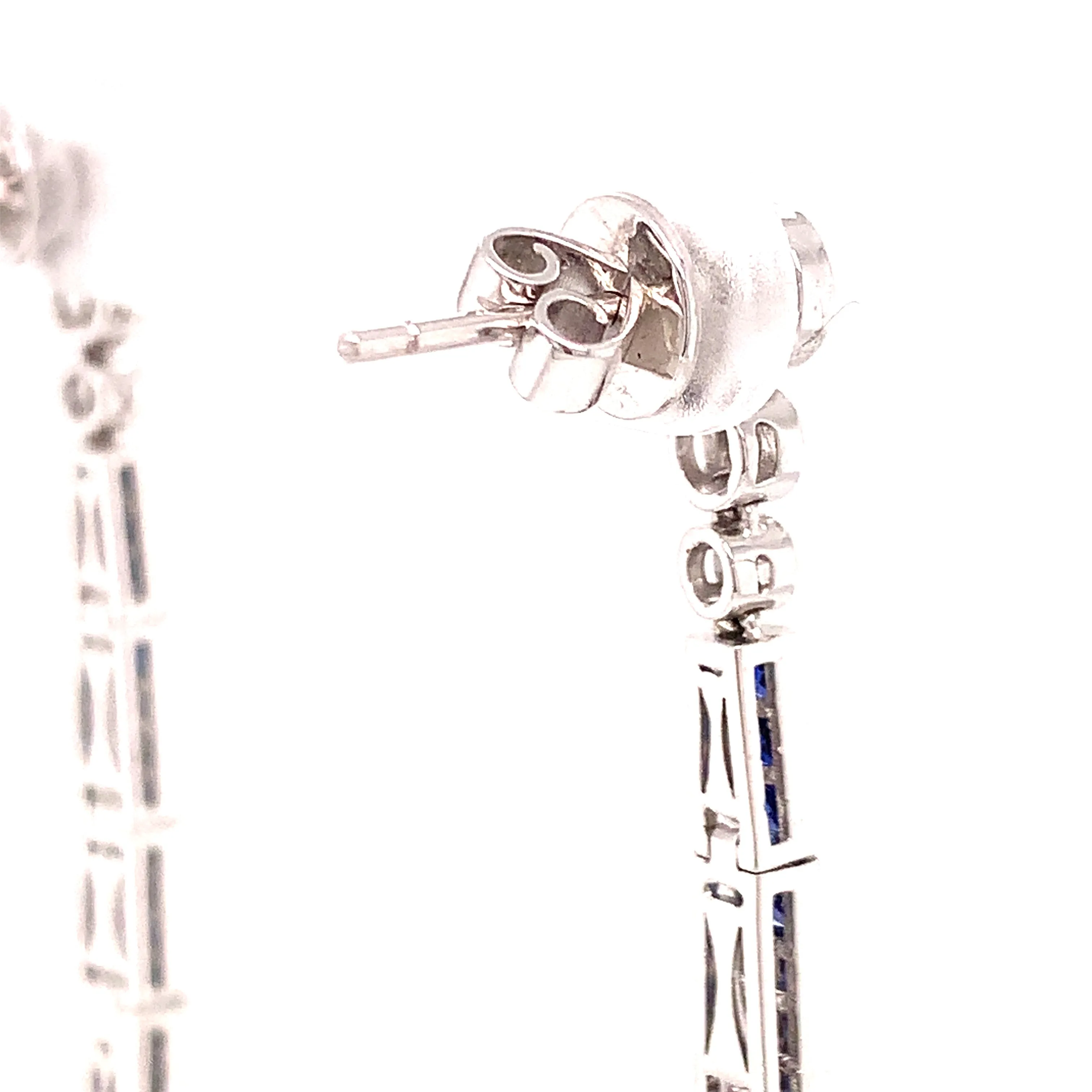 New Aristocrat Art Deco Reproduction 11.30 cttw Ceylon Sapphire Diamond Drop  Earrings 10991