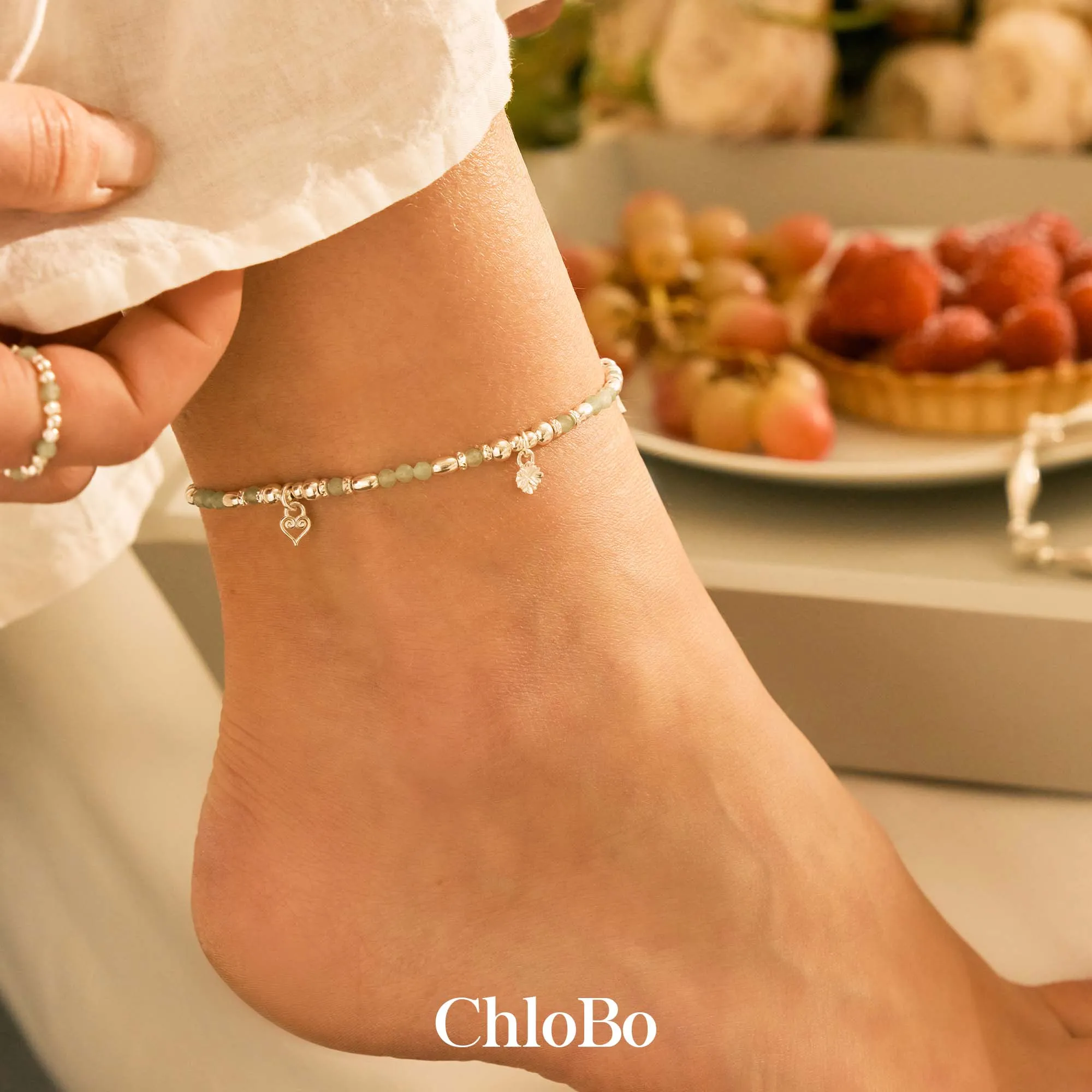 New Love Aventurine Anklet - Silver - SANAHEART