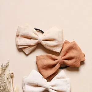 Organic Linen Bows, Neutral and Naturally Dyed