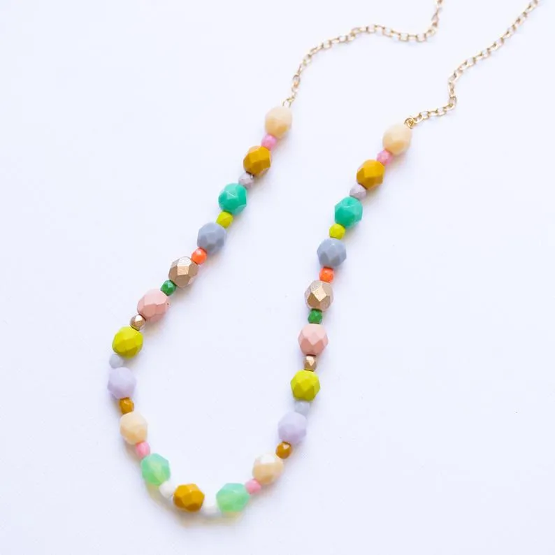 Pastel Bead Necklace- WS