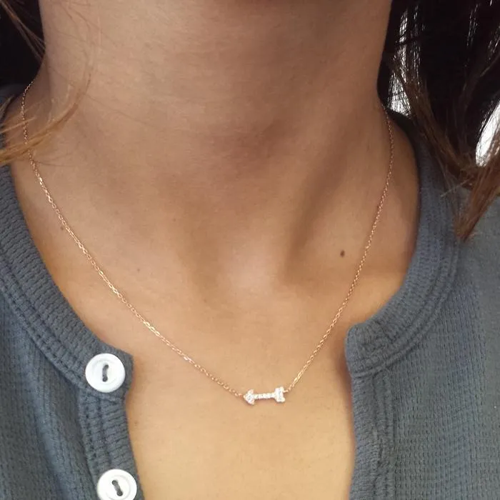 Pave Diamond Arrow Necklace