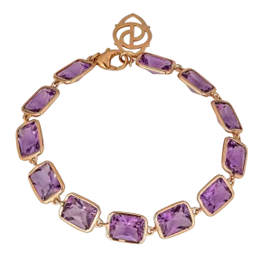 Pietra Emerald Cut Purple Amethyst Bracelet