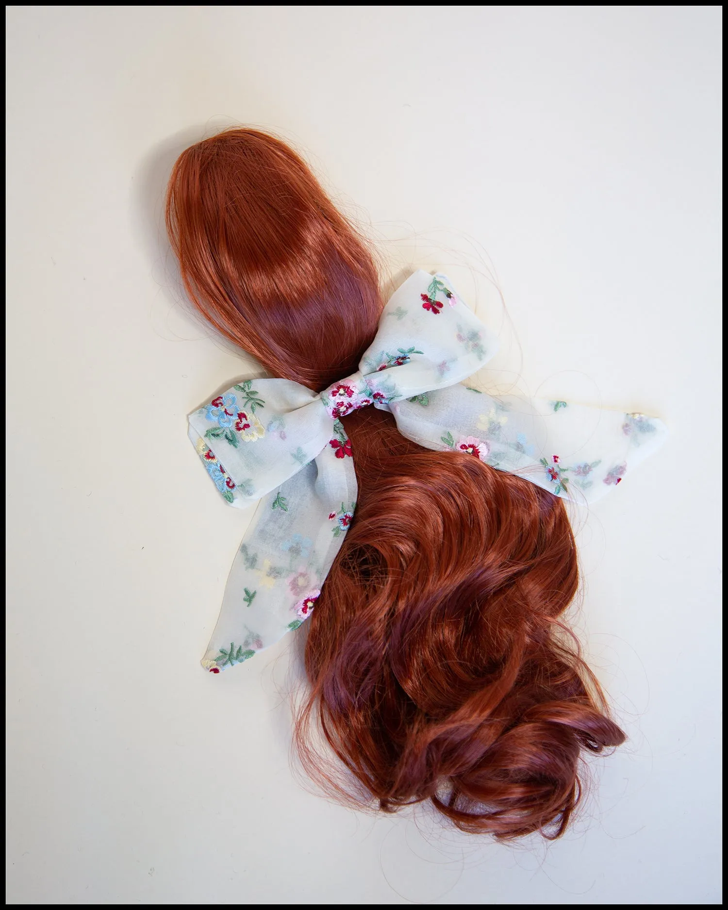Primrose Embroidered Silk Hair Bow