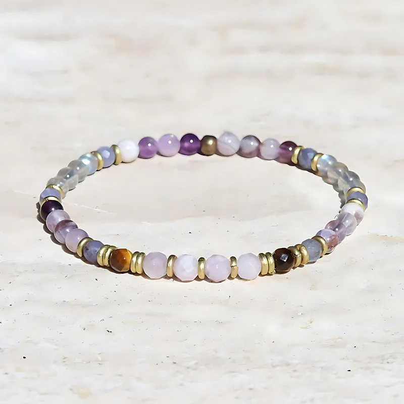 "Healer" Chevron Amethyst and Kunzite Delicate Bracelet