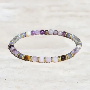 "Healer" Chevron Amethyst and Kunzite Delicate Bracelet