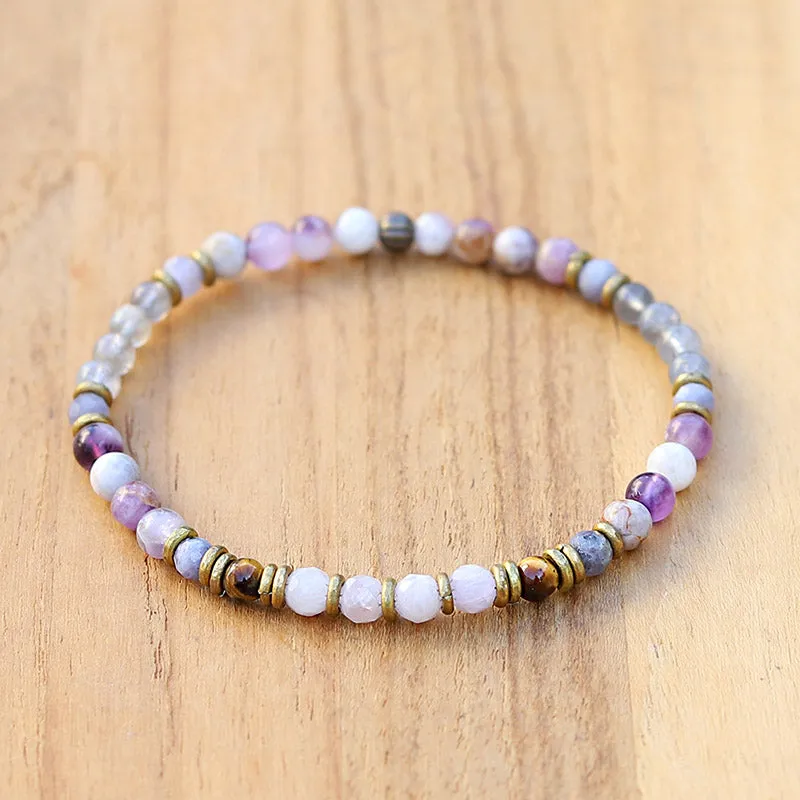"Healer" Chevron Amethyst and Kunzite Delicate Bracelet