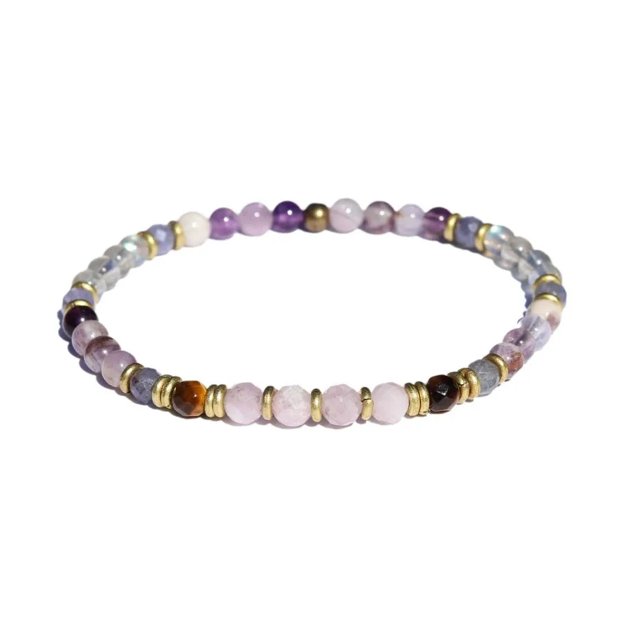 "Healer" Chevron Amethyst and Kunzite Delicate Bracelet