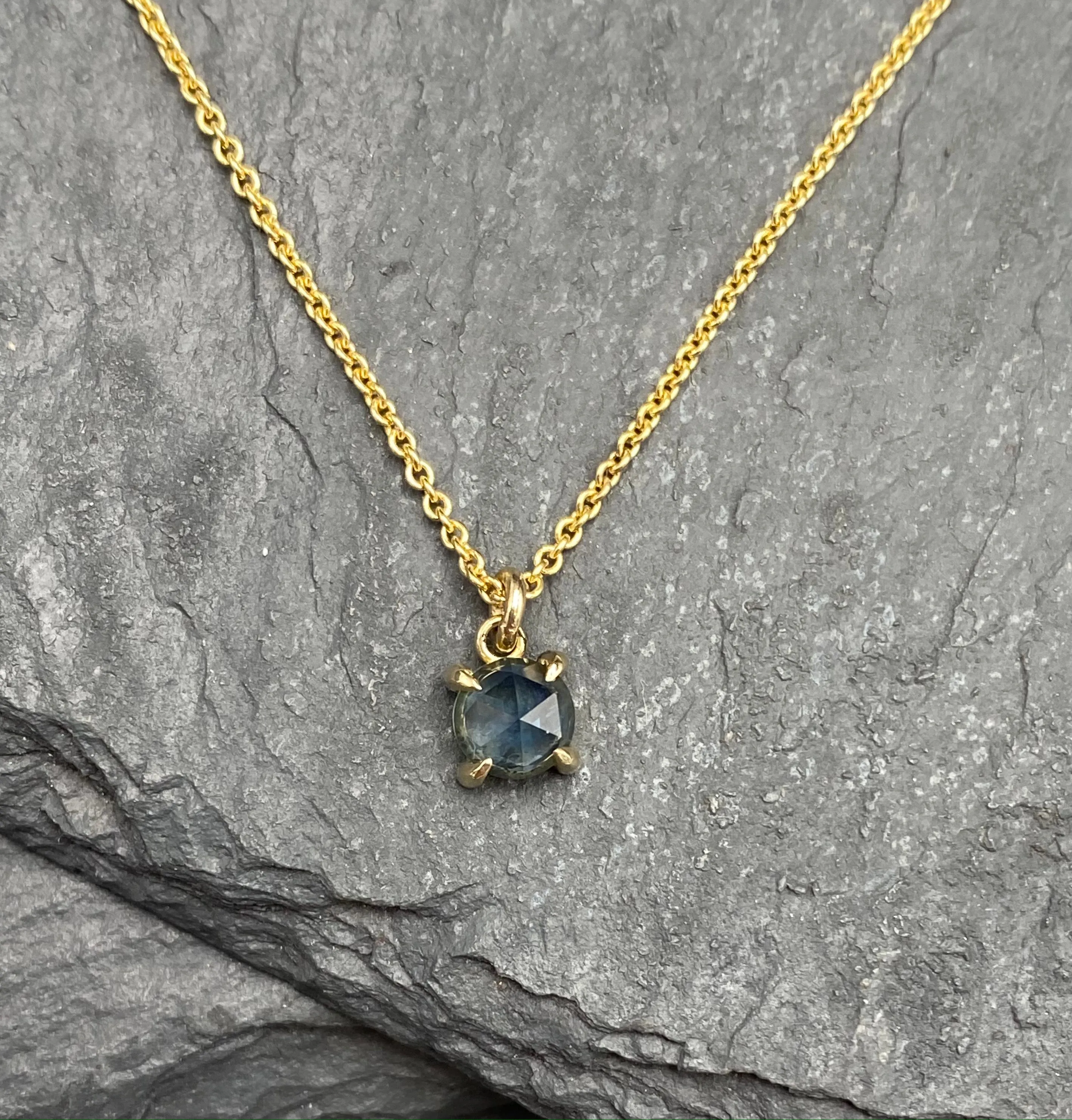 Rose Cut Sapphire Necklace