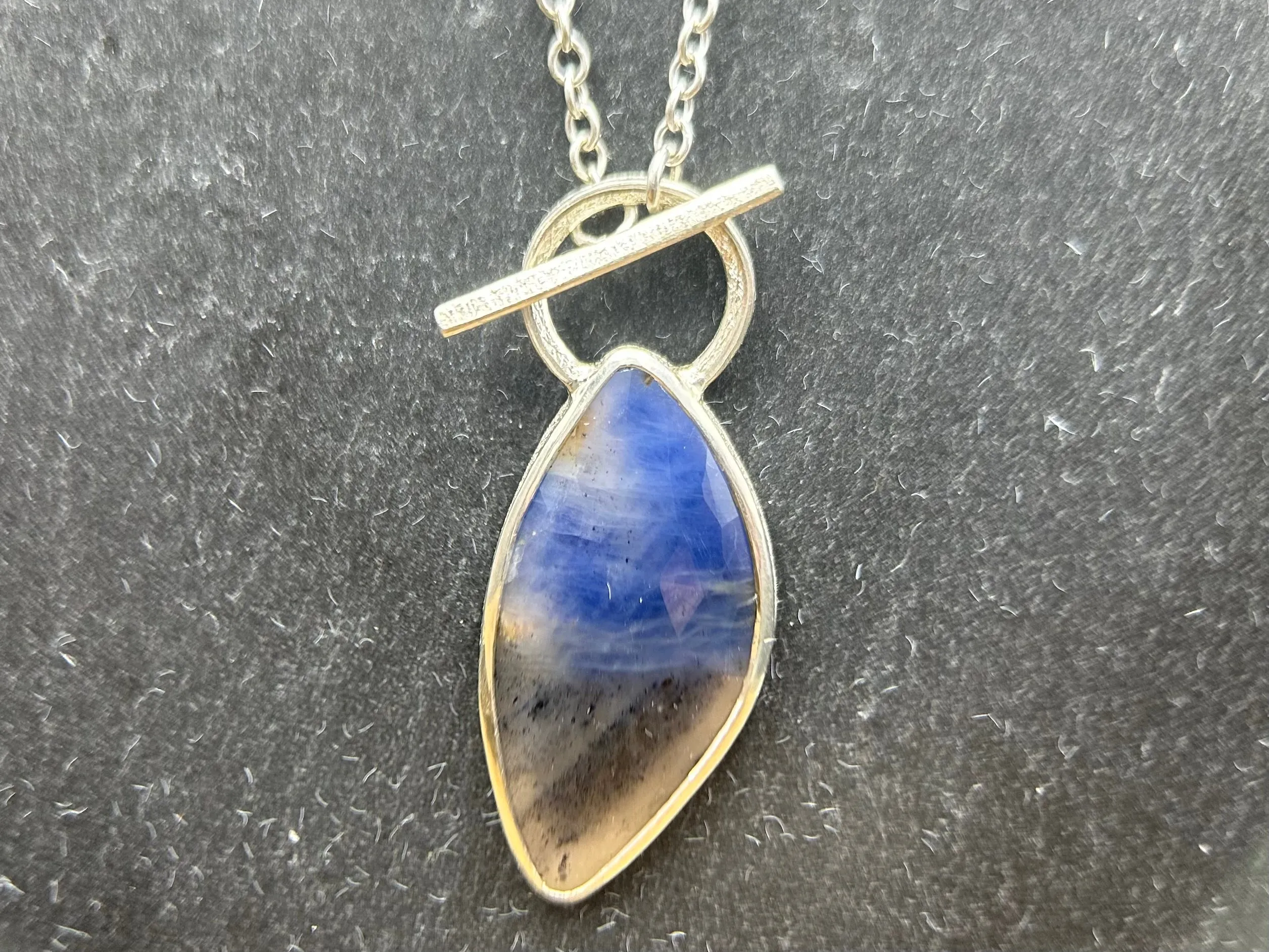 Rose Cut Sapphire Toggle Necklace