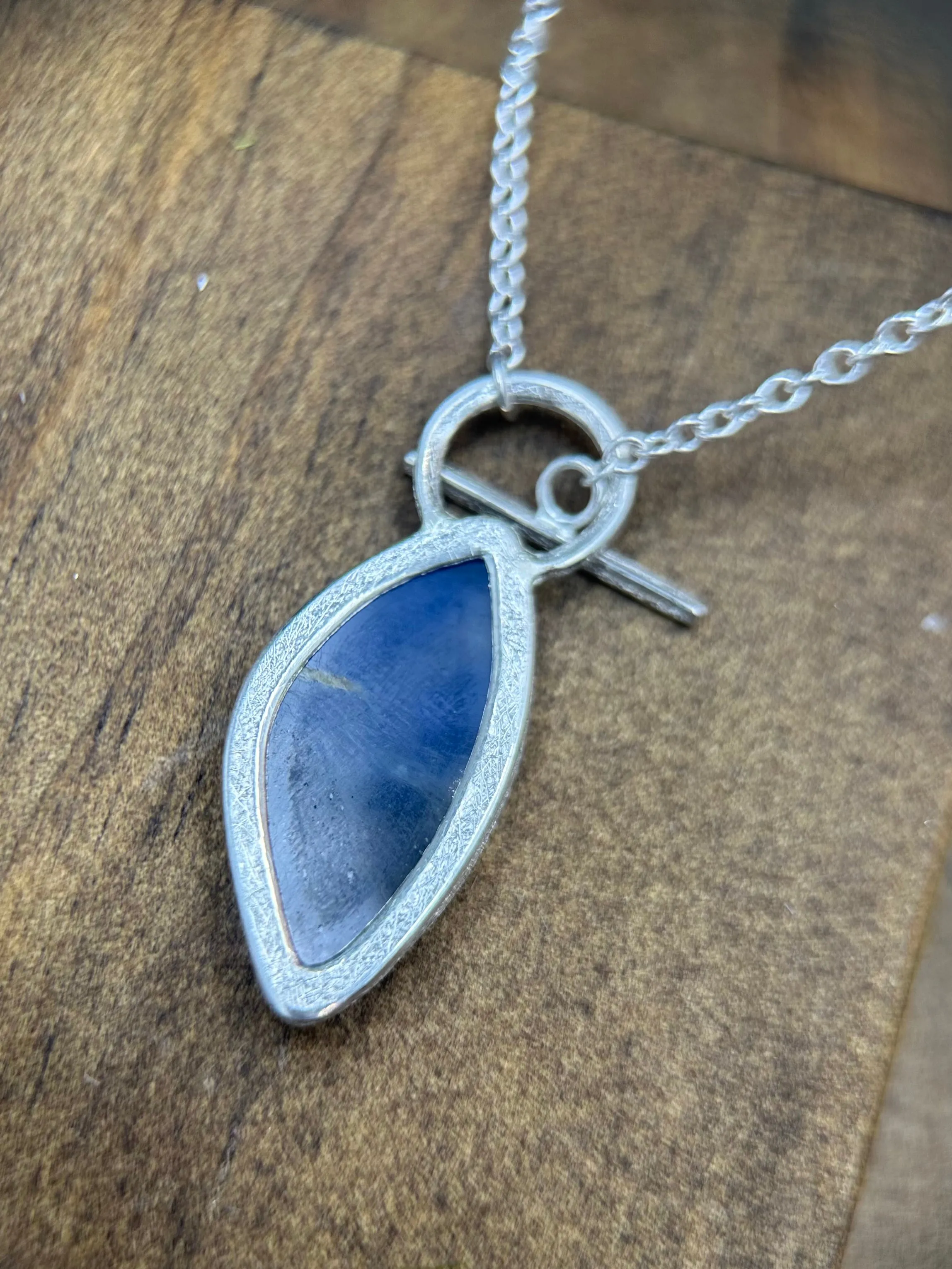 Rose Cut Sapphire Toggle Necklace