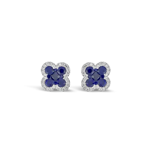 Sapphire & Diamond Clover Earrings