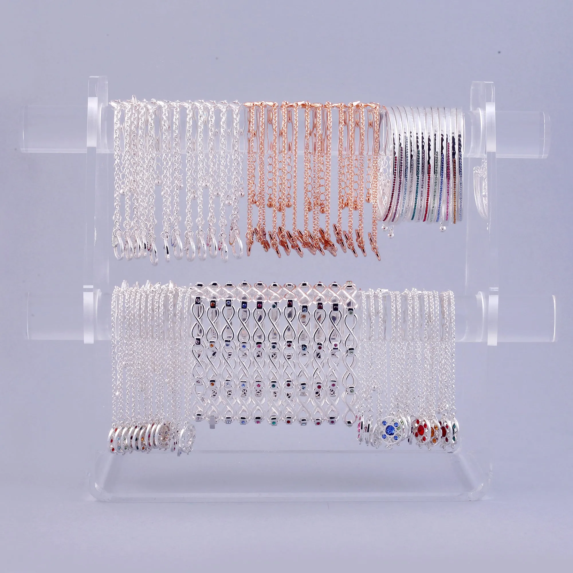 Silver Amethyst February Birthstone Hugs & Kisses Bracelet