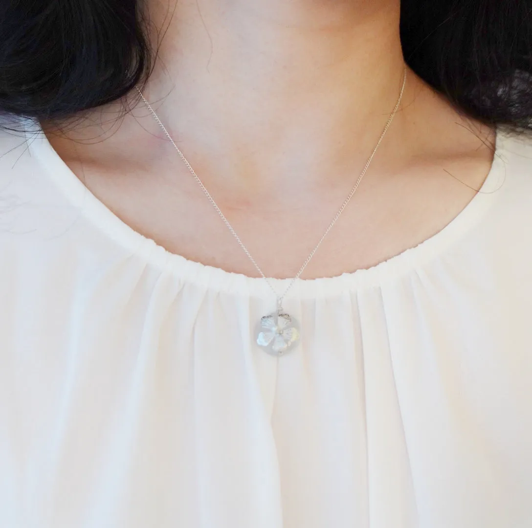 Silver Flower Tourmaline Necklace