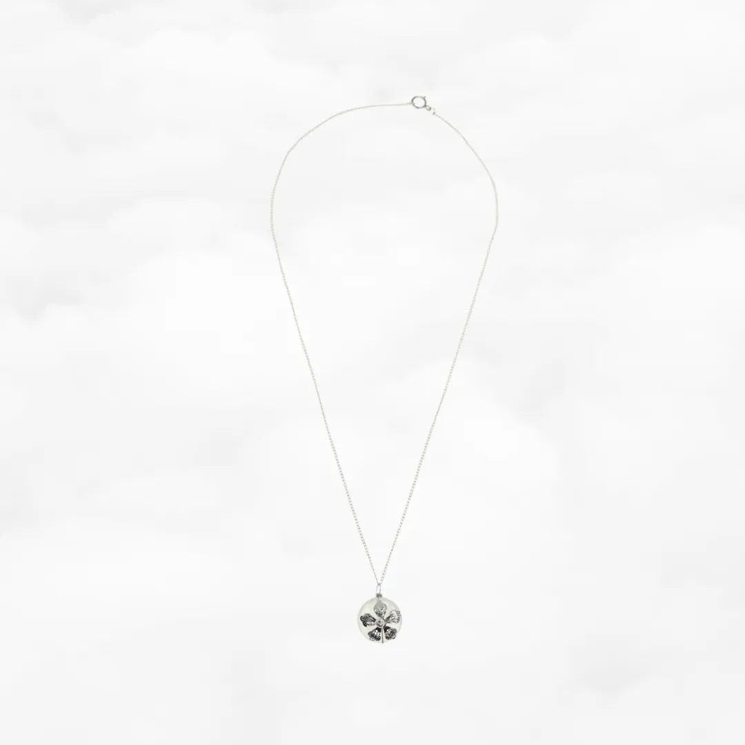 Silver Flower Tourmaline Necklace