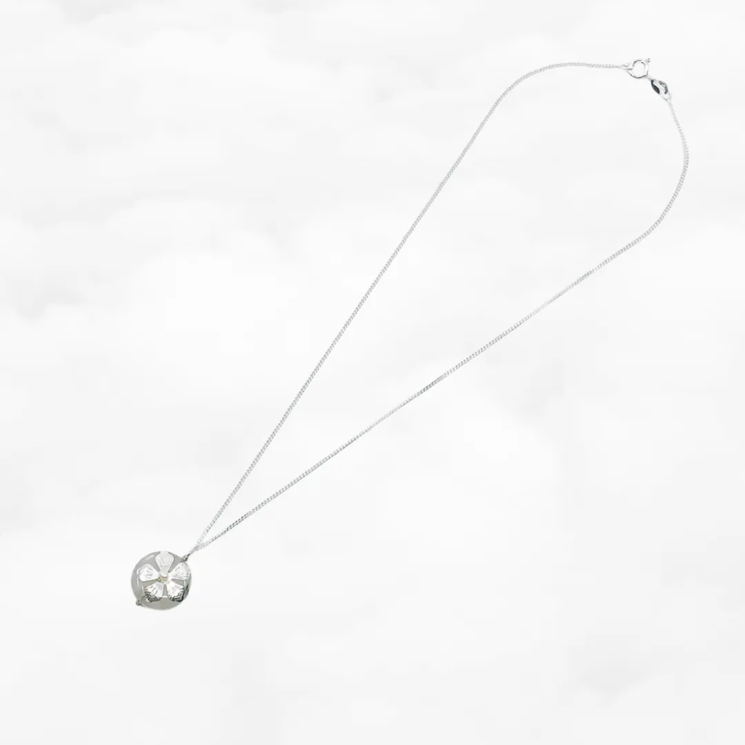 Silver Flower Tourmaline Necklace