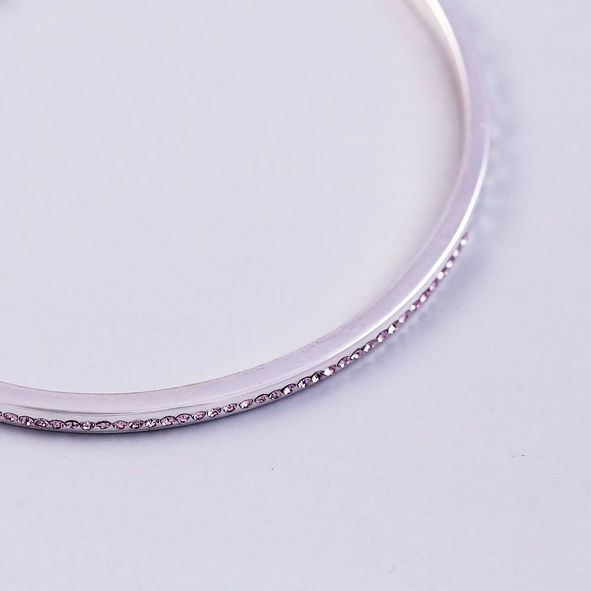 Silver Light Amethyst June Birthstone Bangle