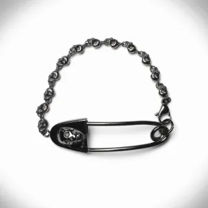 Skulls Safety Pin Bracelet