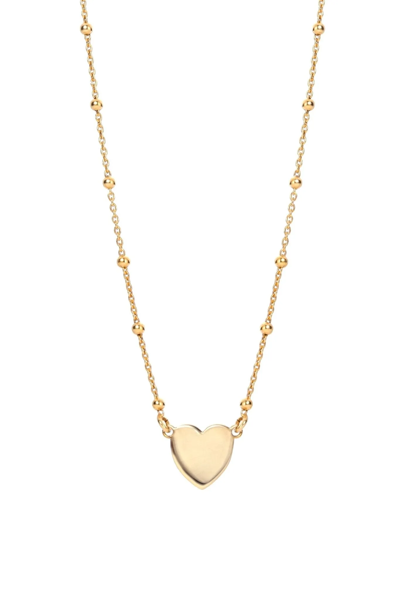 Sterling Silver Gold Plated Heart Necklace