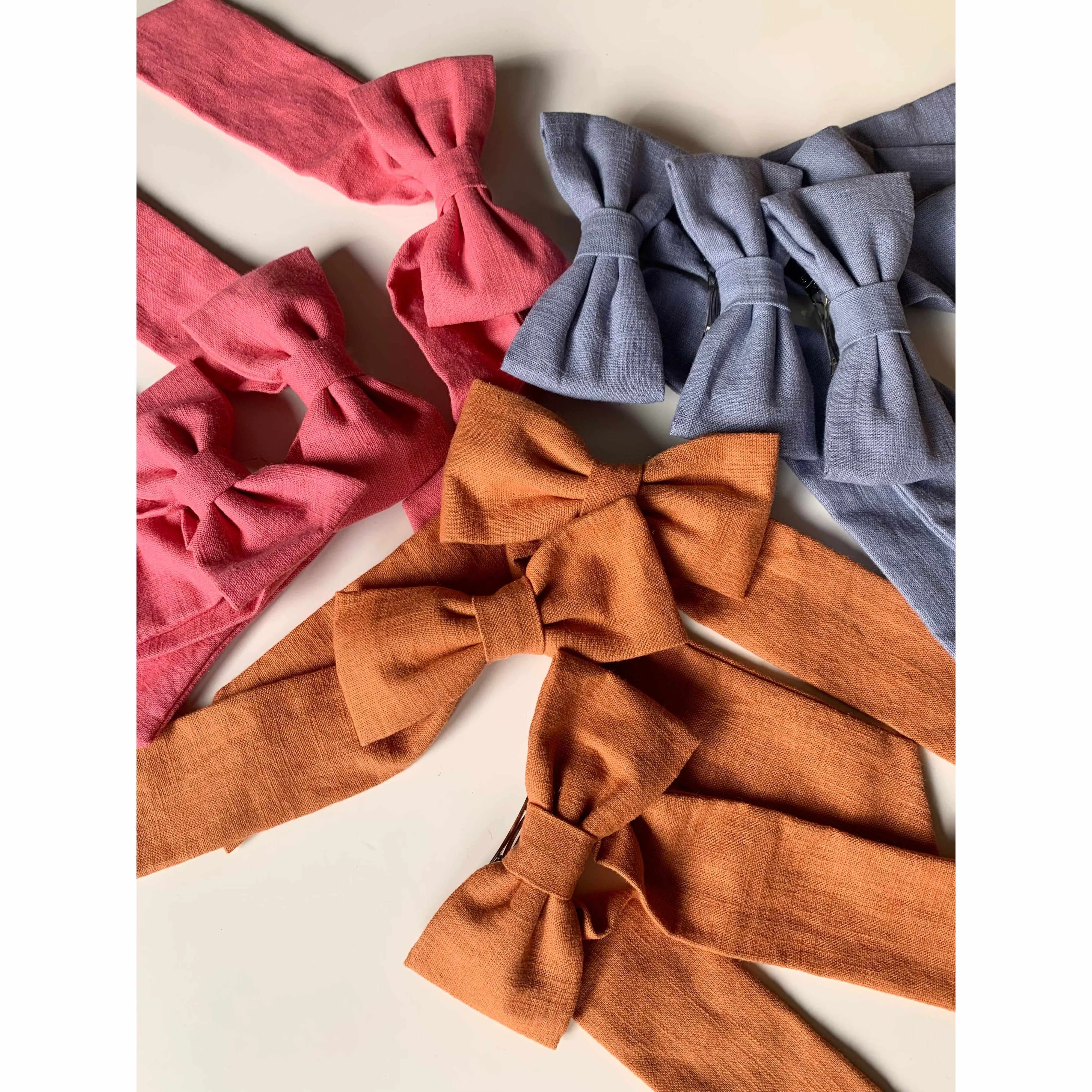 Thread Maker x Scout & Co - Linen hair bow - kids - Rust