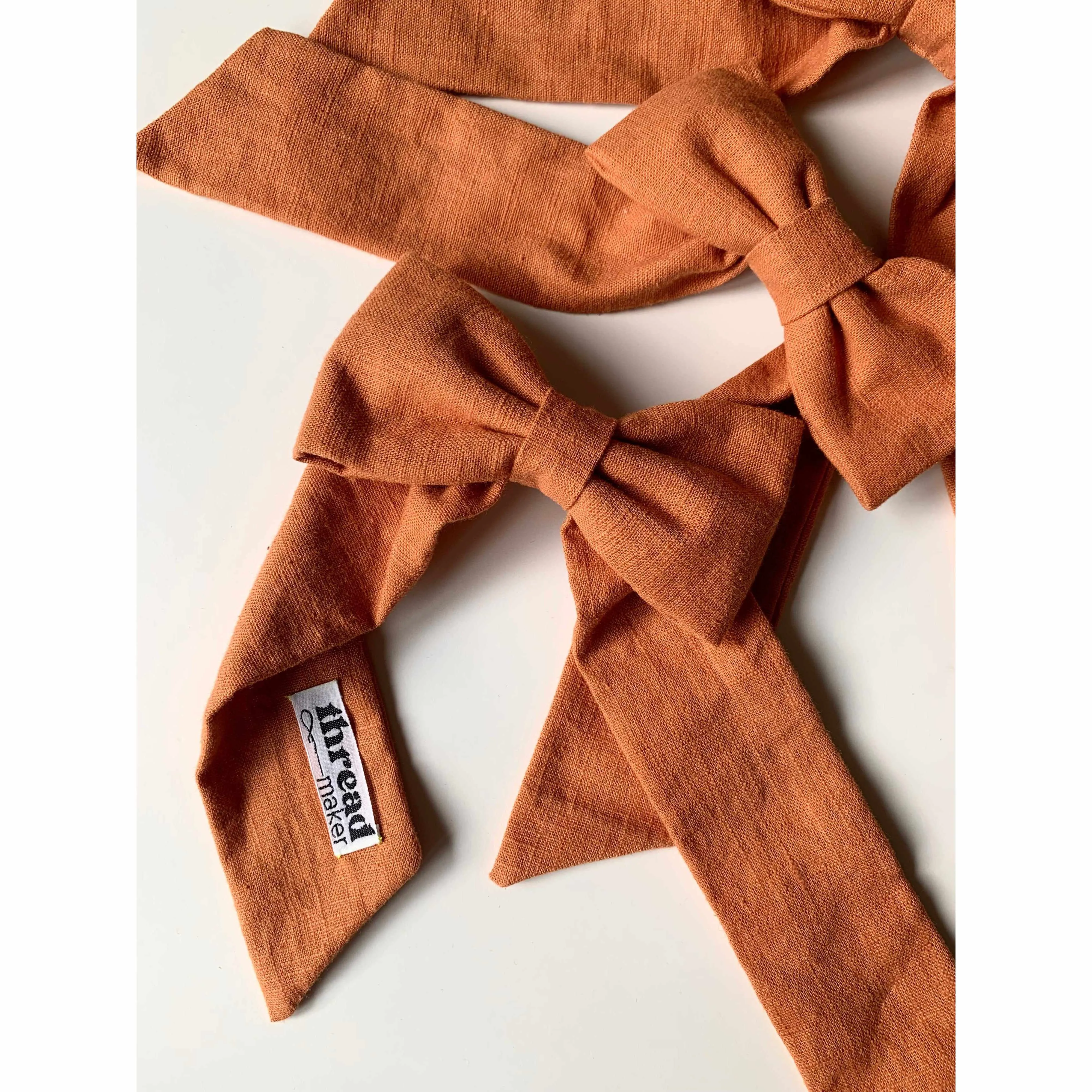 Thread Maker x Scout & Co - Linen hair bow - kids - Rust