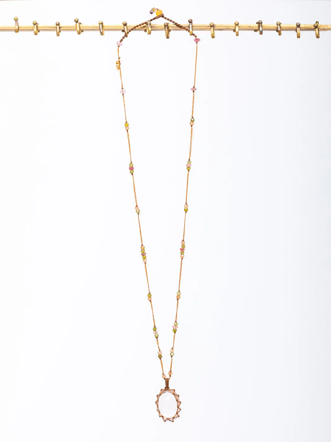 Tibetan Necklace - Pink Quartz