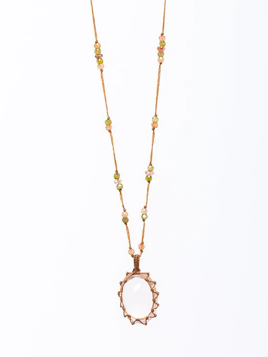 Tibetan Necklace - Pink Quartz