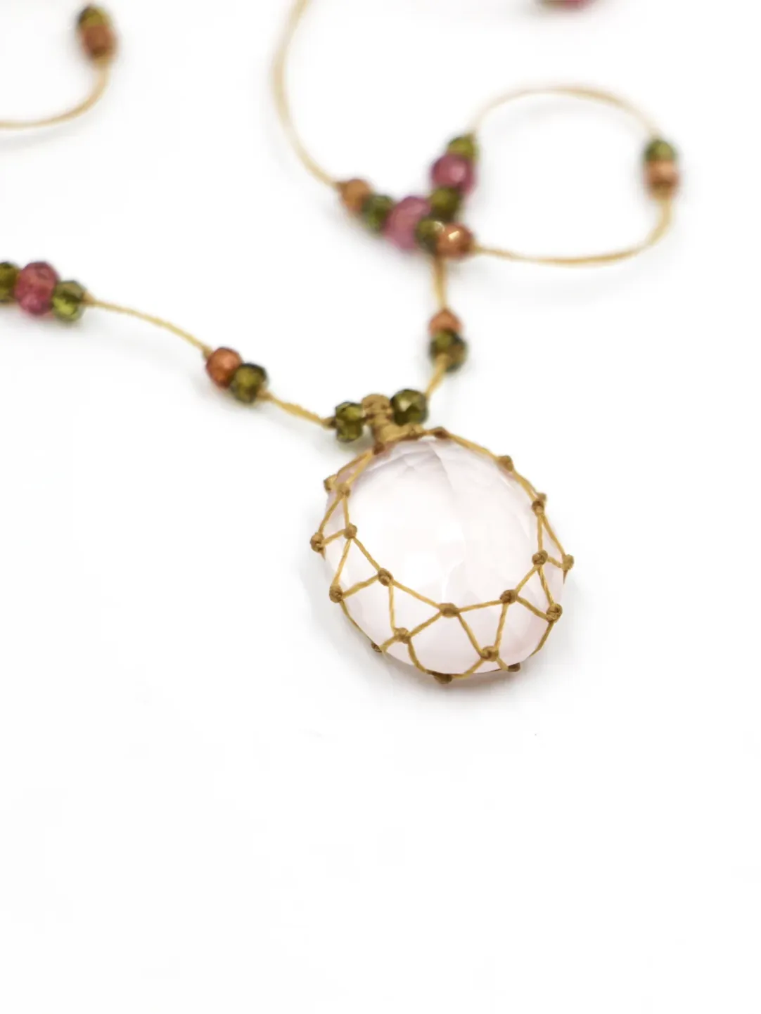 Tibetan Necklace - Pink Quartz