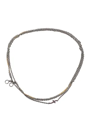 Triple Strand Chain Garnet Necklace