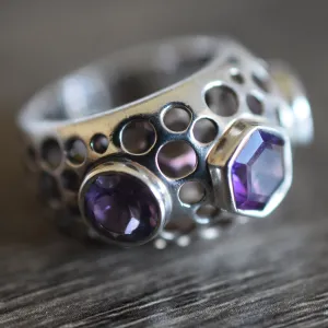 Unique Himalayan Amethyst 925 Sterling Silver Ring