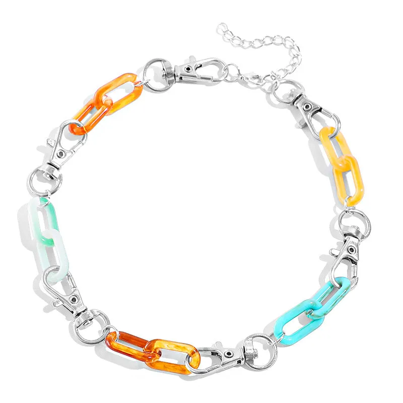 Women's Colored Resin Short Necklace