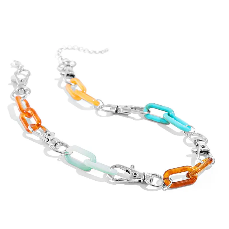 Women's Colored Resin Short Necklace