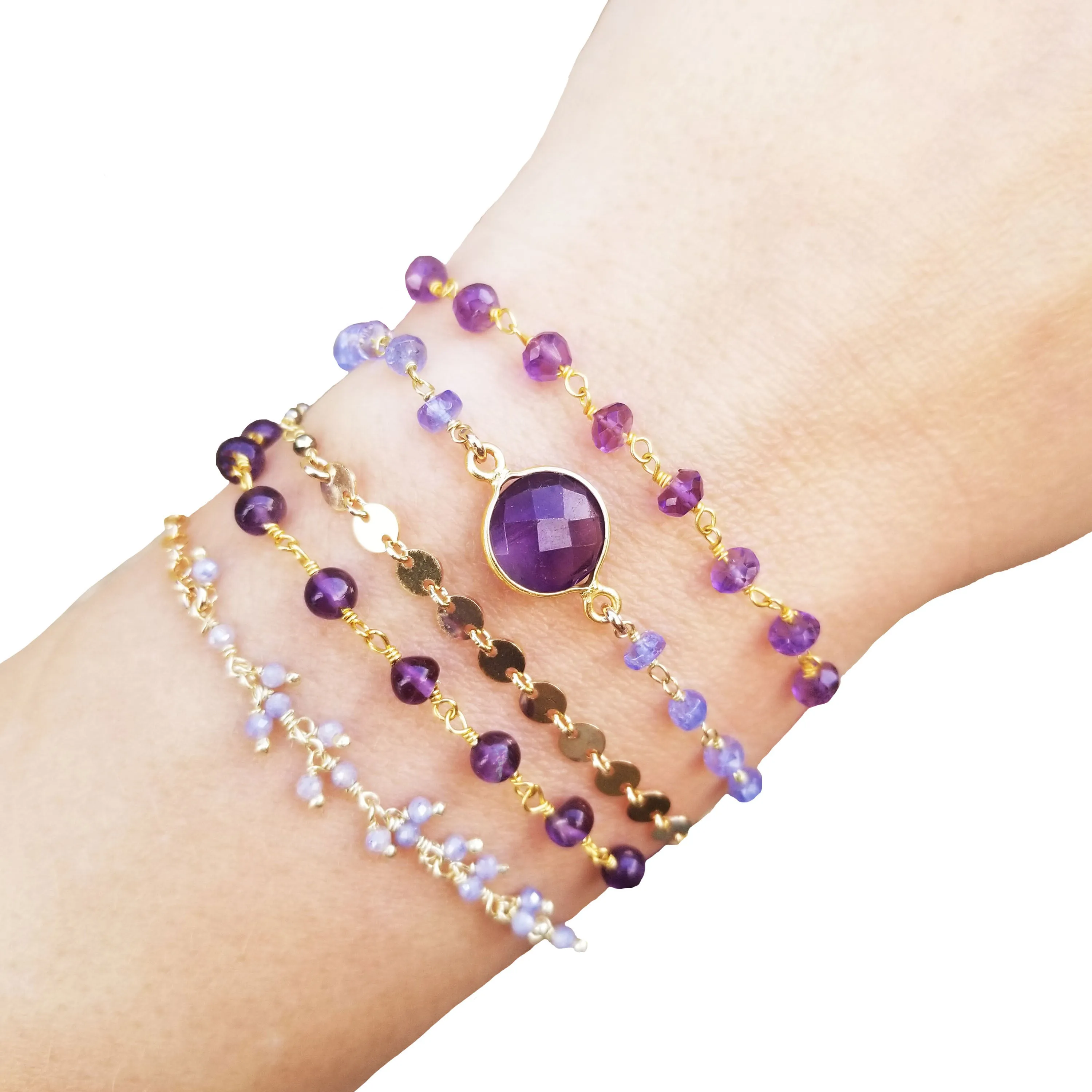 Wrap Bracelet - Amethyst Mist - Gold