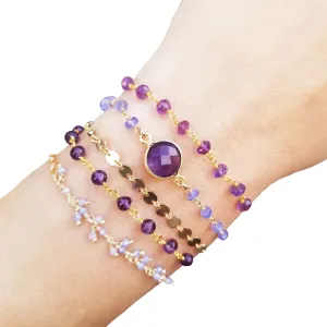 Wrap Bracelet - Amethyst Mist - Gold